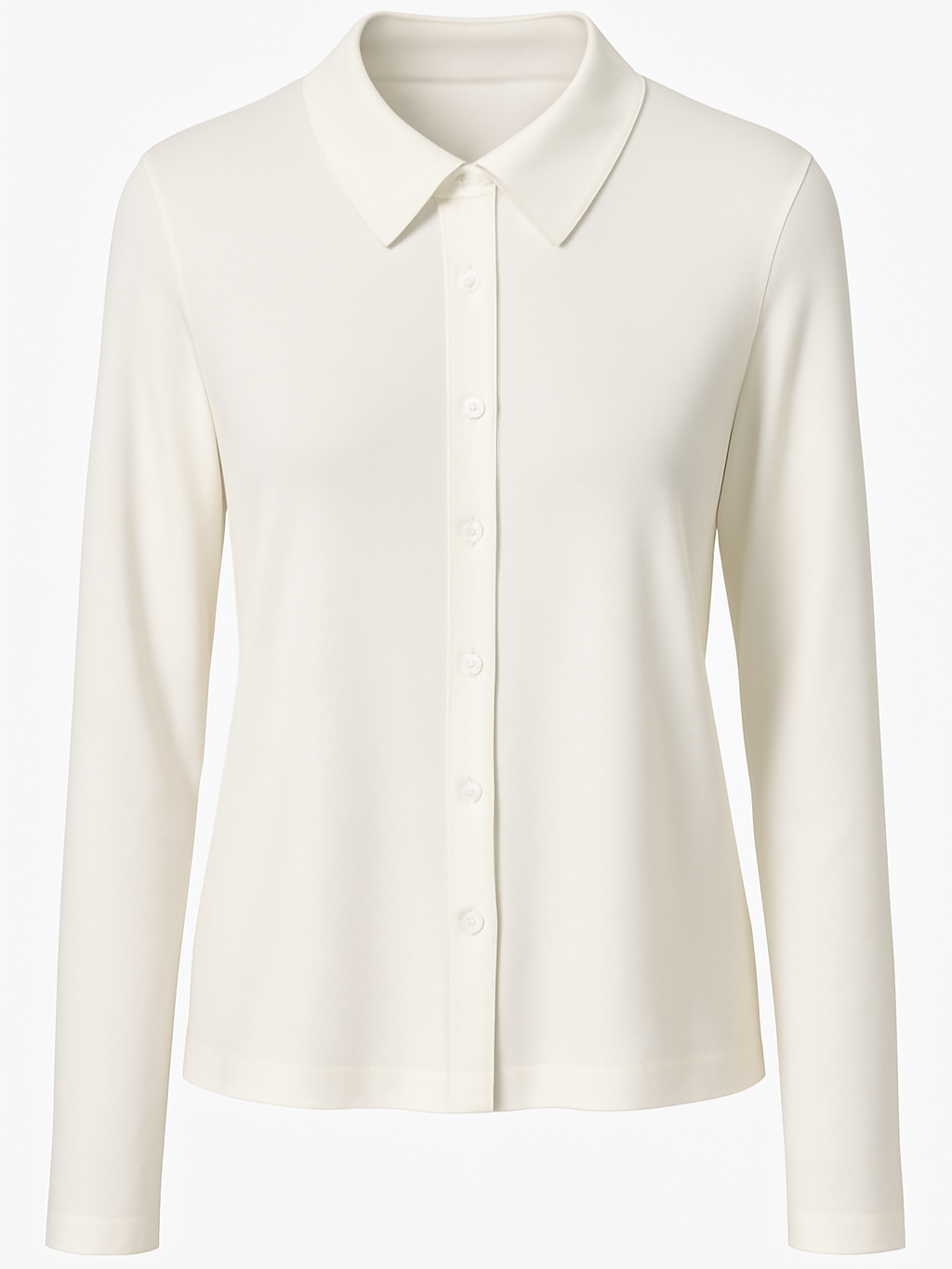 Camicia Elisa stretch manica lunga – Bianco donna