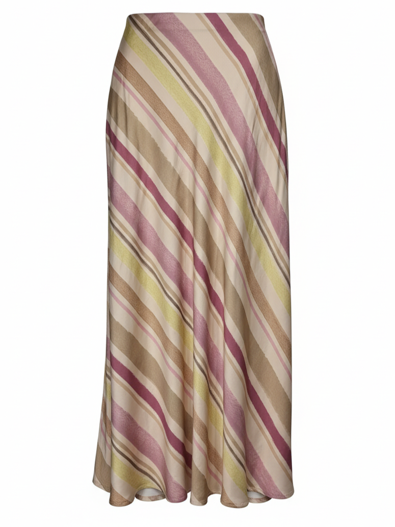 Gonna Aura lunga a righe – Multicolor pastello donna