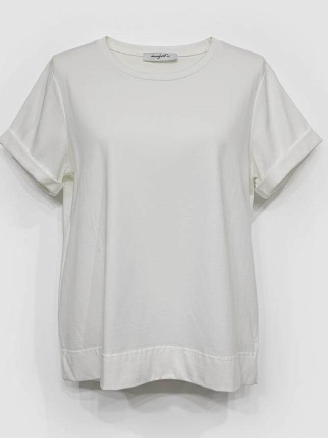 T-shirt Nina basica in cotone stretch – Bianco donna