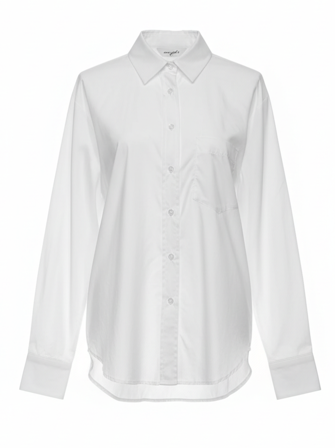 Camicia Emily over con tasca – Bianco donna