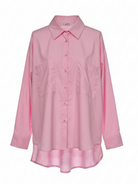 Camicia Victoria over con doppia tasca – Rosa donna