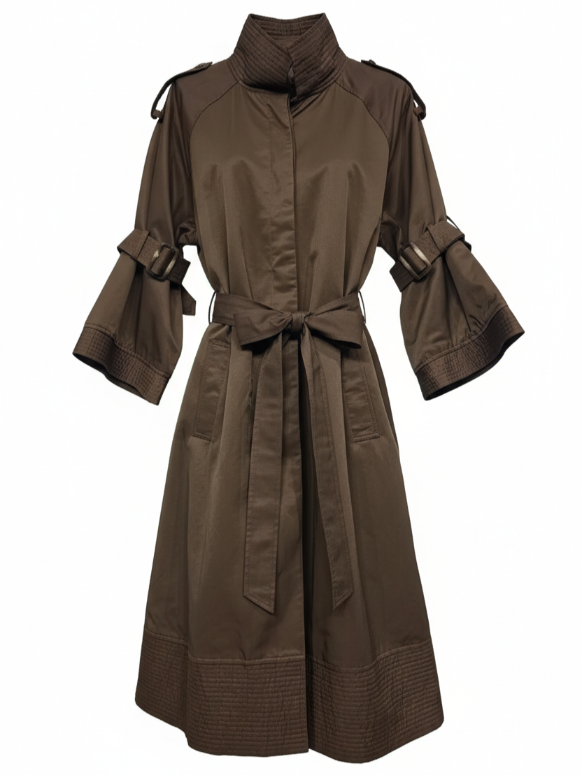 Trench Victoria con cintura e manica regolabile – Marrone donna