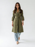 Trench Victoria con cintura e manica regolabile – Verde Militare donna