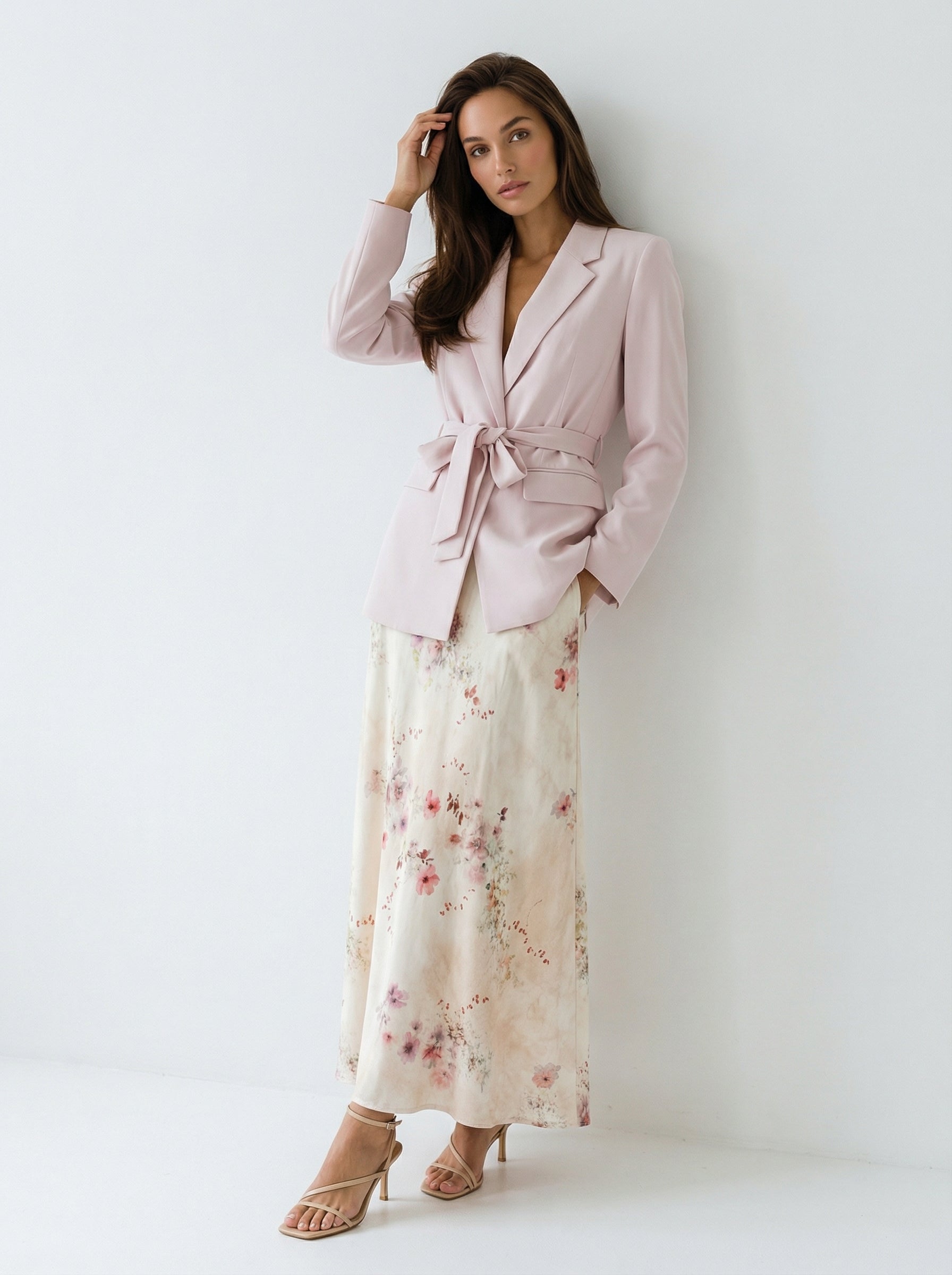 Blazer Iris con cintura in vita – Rosa cipria donna