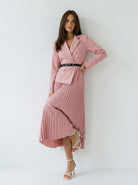 Abito Flavia plissé con effetto giacca – Rosa donna