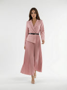 Abito Flavia plissé con effetto giacca – Rosa donna