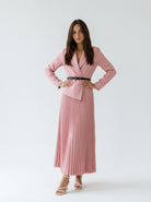 Abito Flavia plissé con effetto giacca – Rosa donna