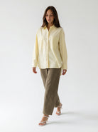 Camicia Victoria over con doppia tasca – Giallo donna