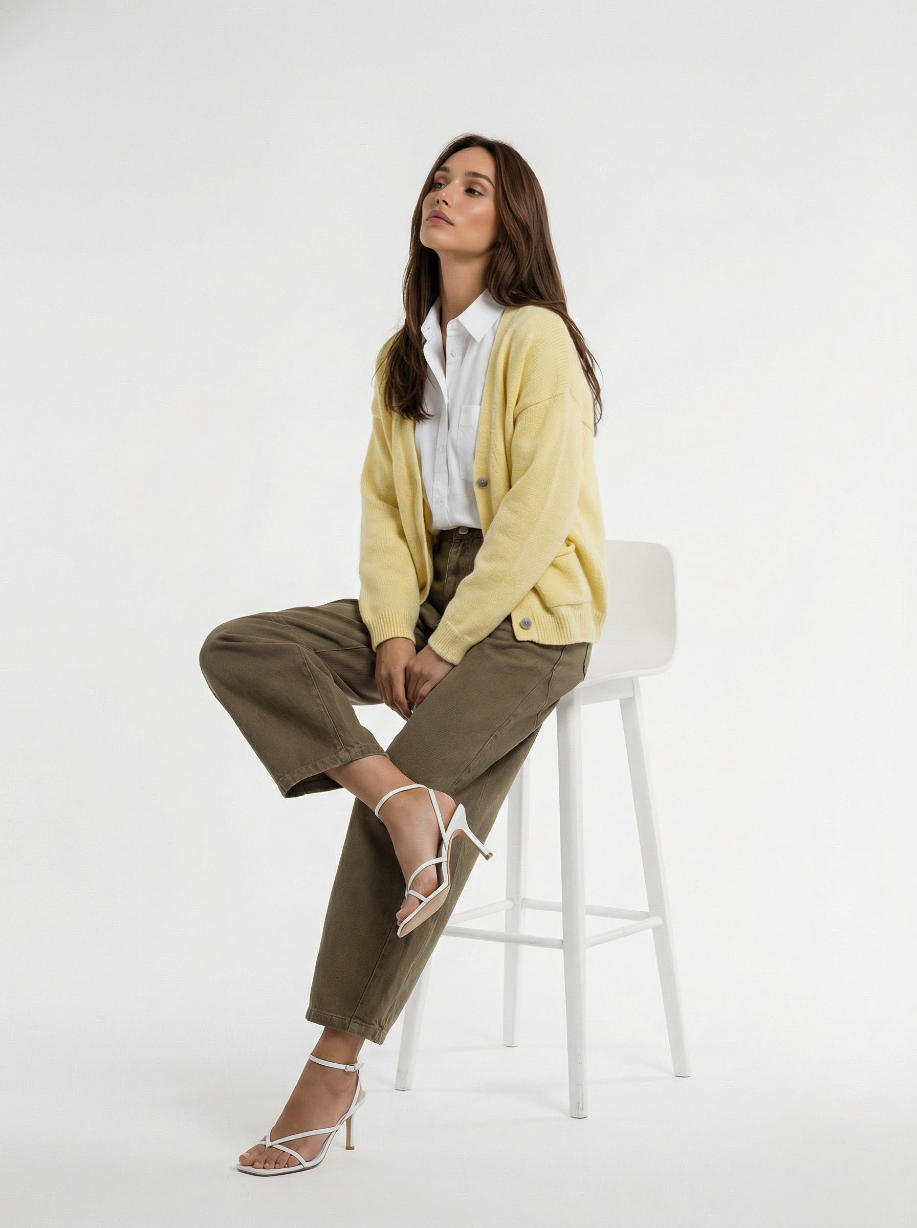 Cardigan Livia in maglia – Giallo donna