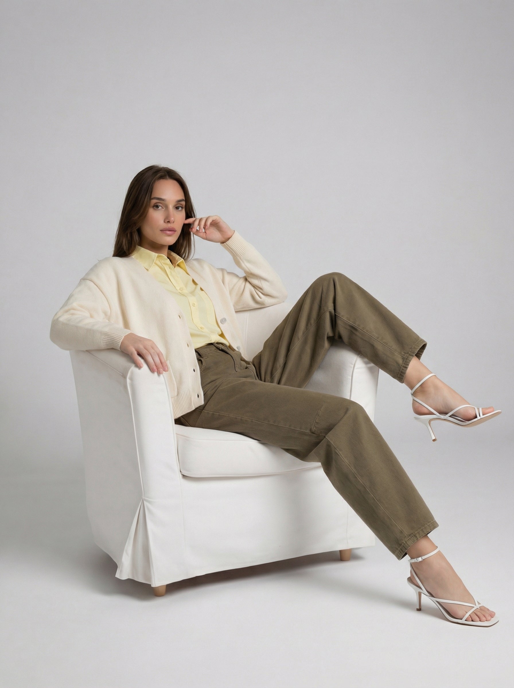 Cardigan Livia in maglia – Burro donna