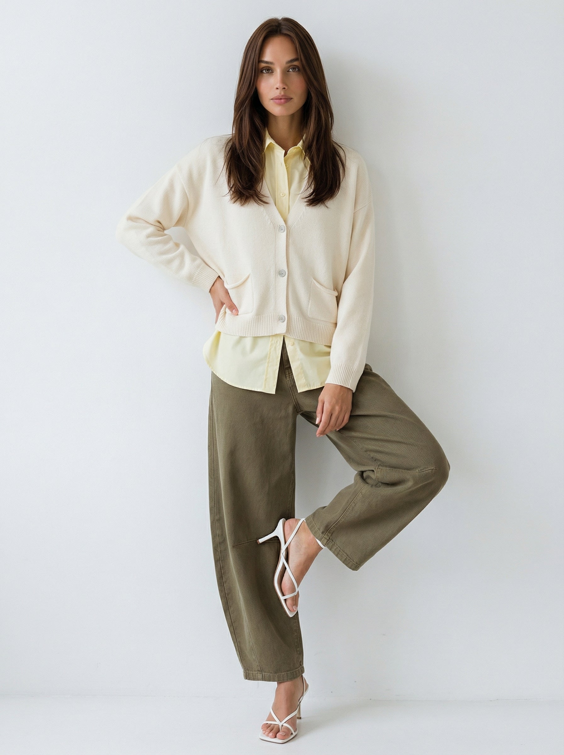 Cardigan Livia in maglia – Burro donna