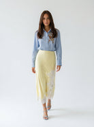 Camicia Nadia a righe con applicazioni – Azzurro donna