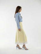 Camicia Nadia a righe con applicazioni – Azzurro donna