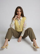 Gilet Serena in maglia – Giallo donna