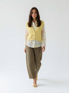 Gilet Serena in maglia – Giallo donna