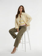 Pantalone Olivia in cotone - Verde militare donna