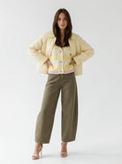 Pantalone Olivia in cotone - Verde militare donna