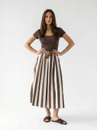 Gonna Delia - Marrone rigato donna