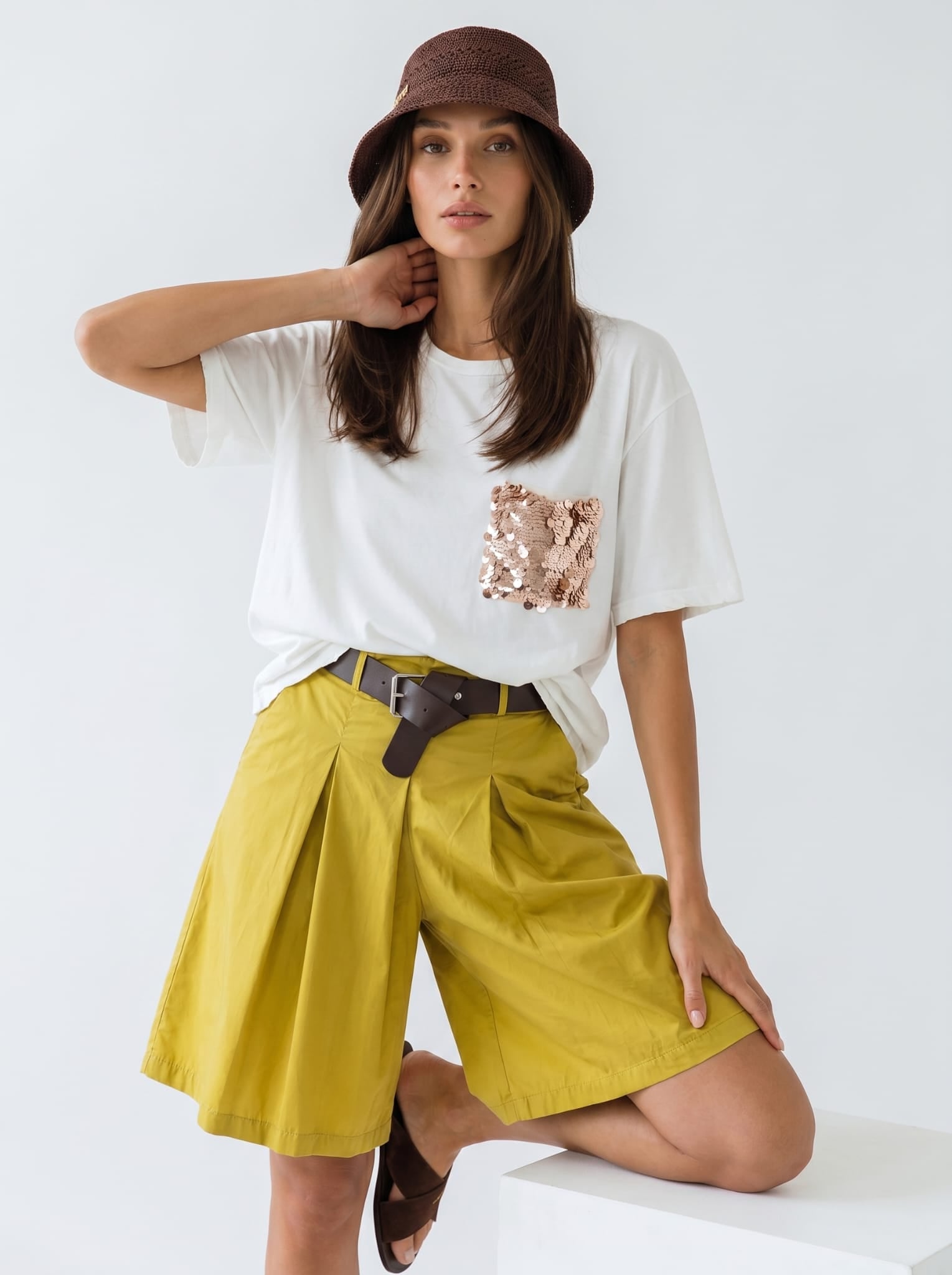 Bermuda Capri - Senape donna