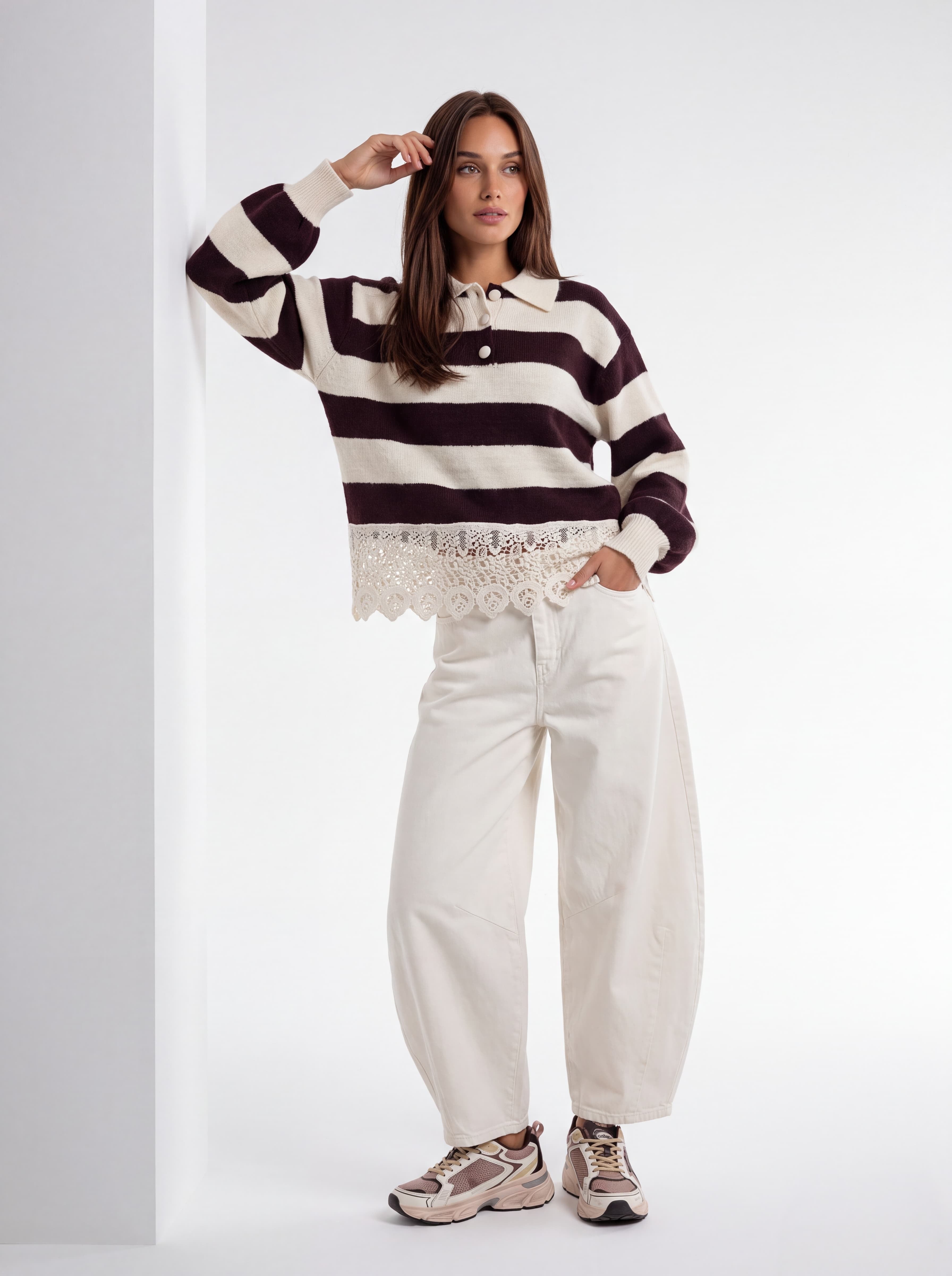 Polo Sélen– Testa di Moro / Panna Maglia donna