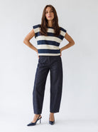 T-Shirt Zaira - Blu navy rigata T-Shirt donna
