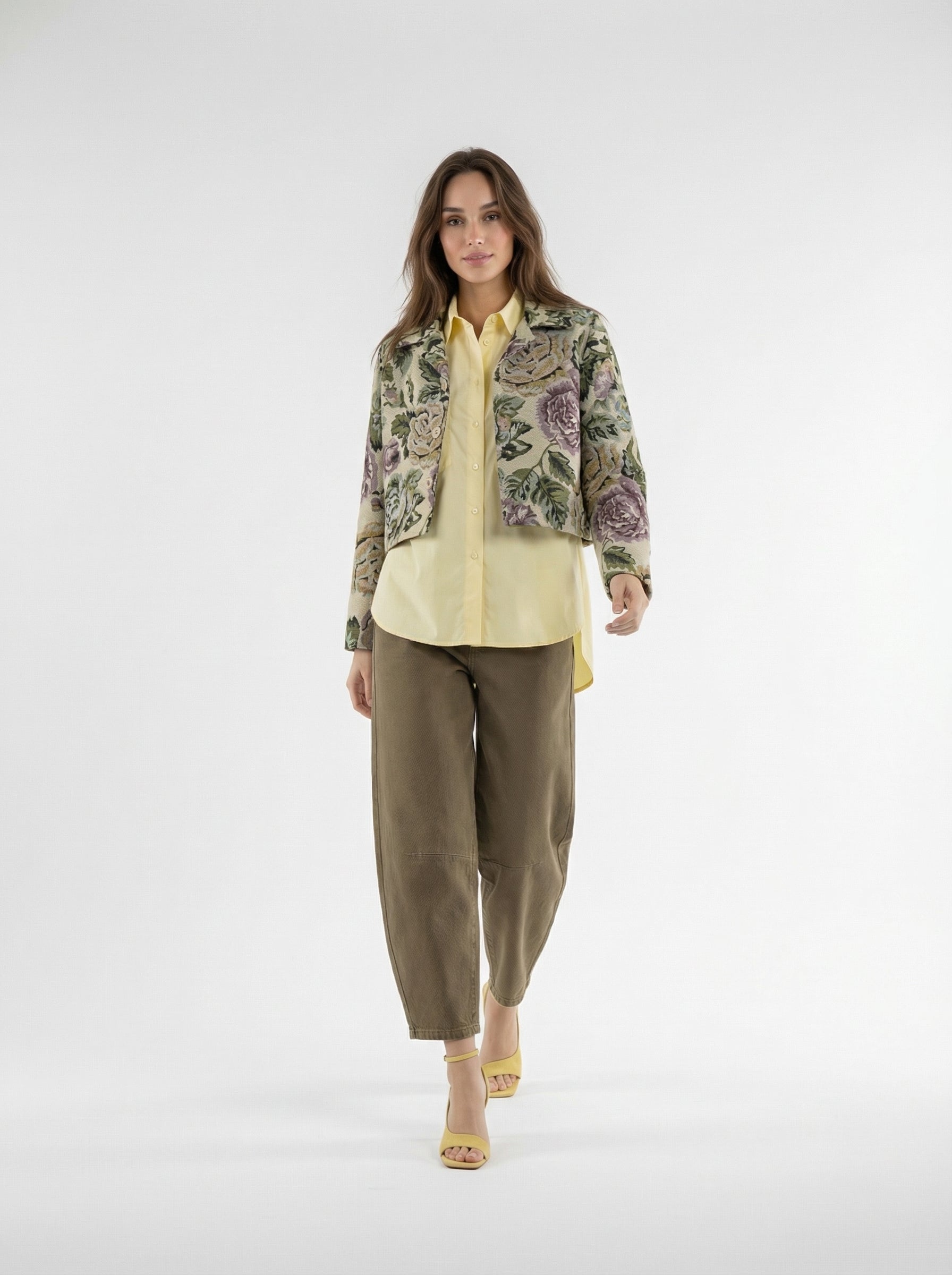 Blazer Camille jacquard floreale – Floral Garden donna