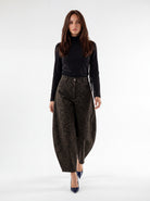Pantalone Floriane – Animalier Verde Pantalone donna