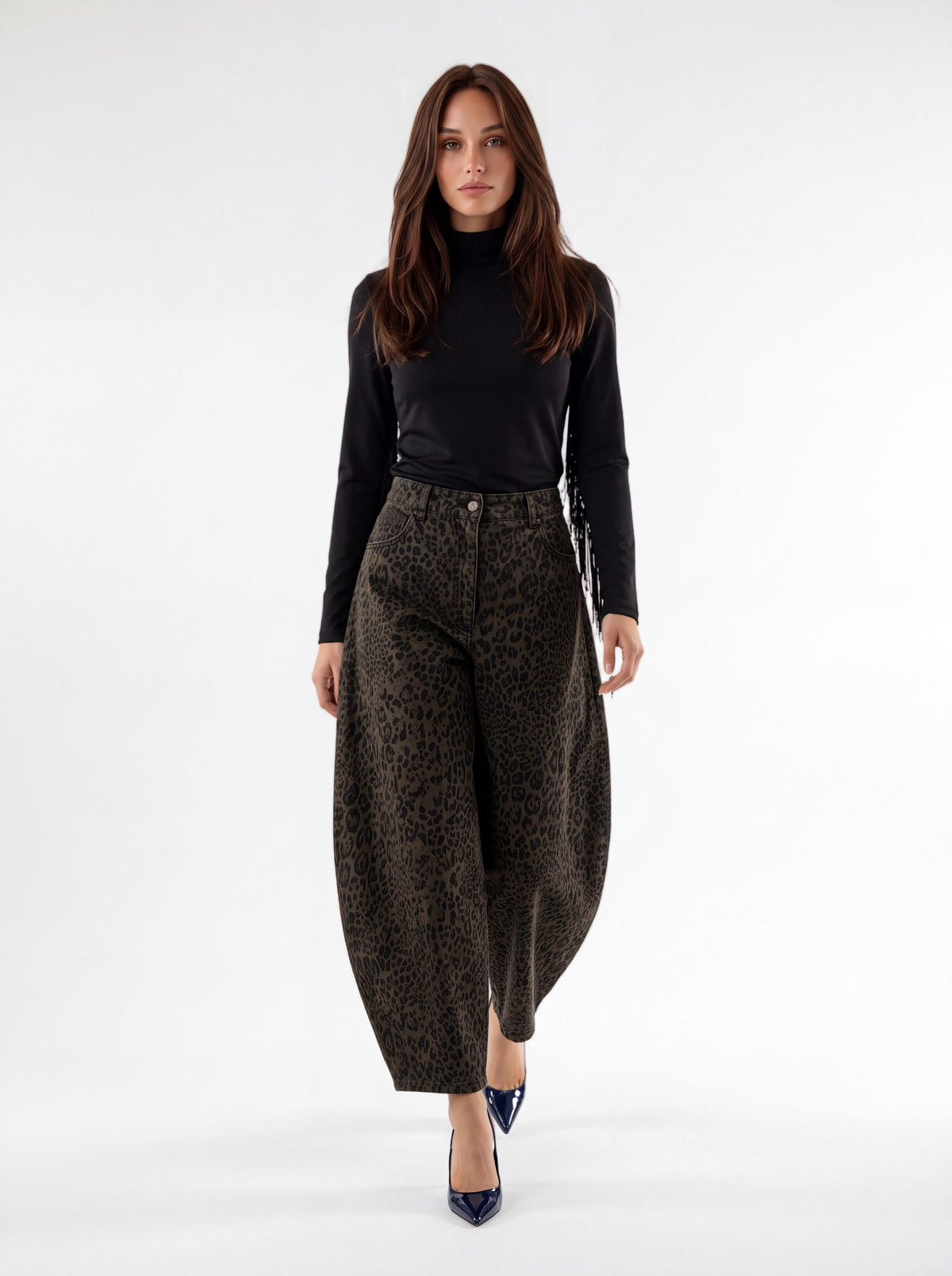 Pantalone Floriane – Animalier Verde Pantalone donna