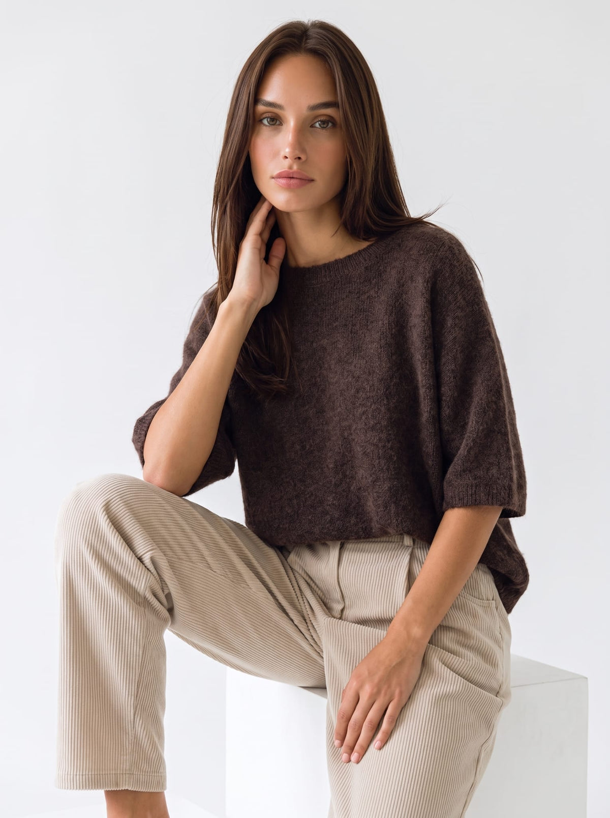 Pullover Amandine - Marrone Maglia donna