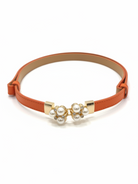 Cintura Perla in vera pelle con fibbia gioiello donna