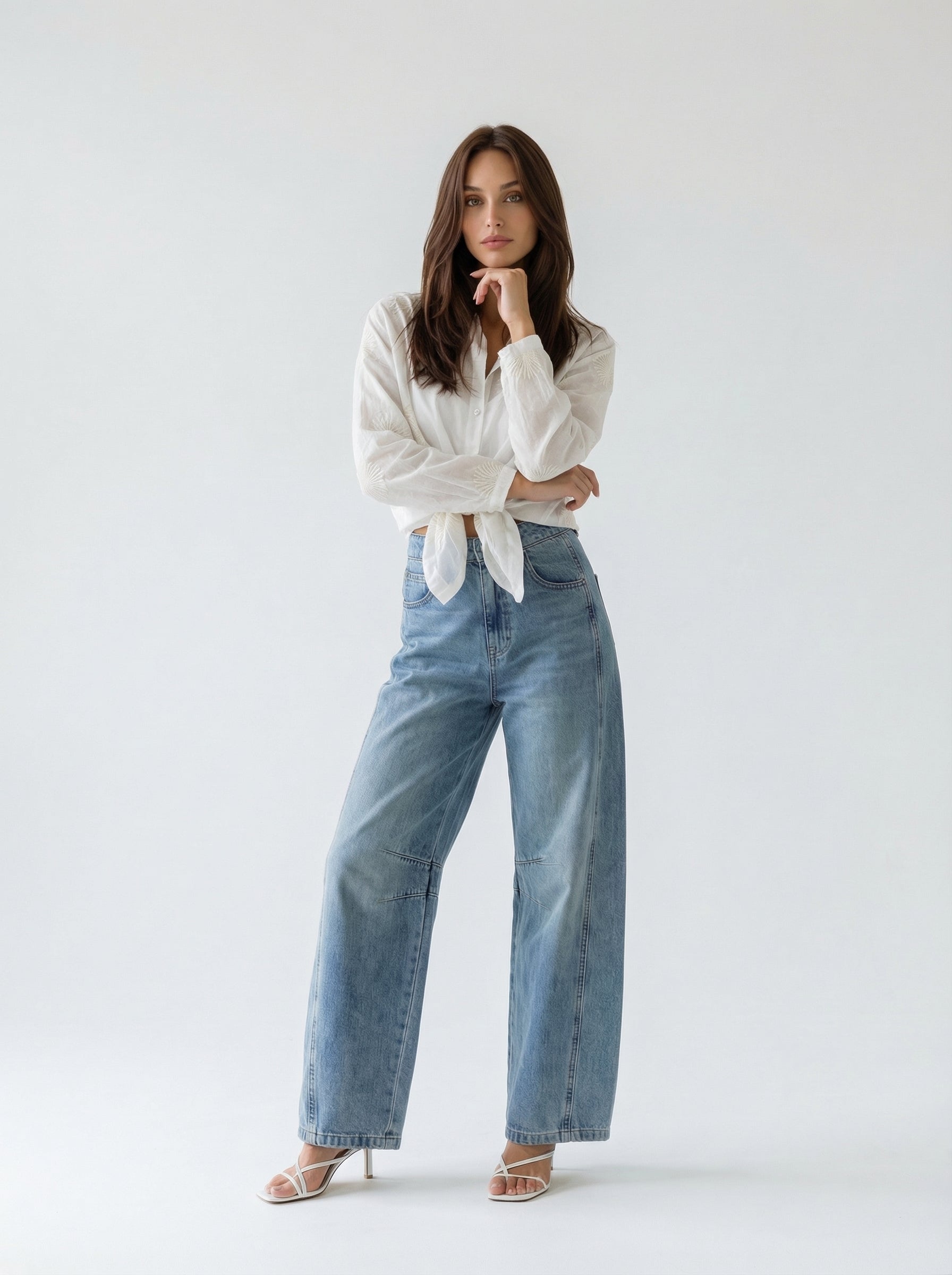 Camicia Nayla fluida con nodo – burro donna