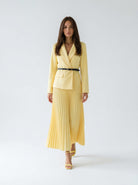 Abito Flavia plissé con effetto giacca – Giallo donna