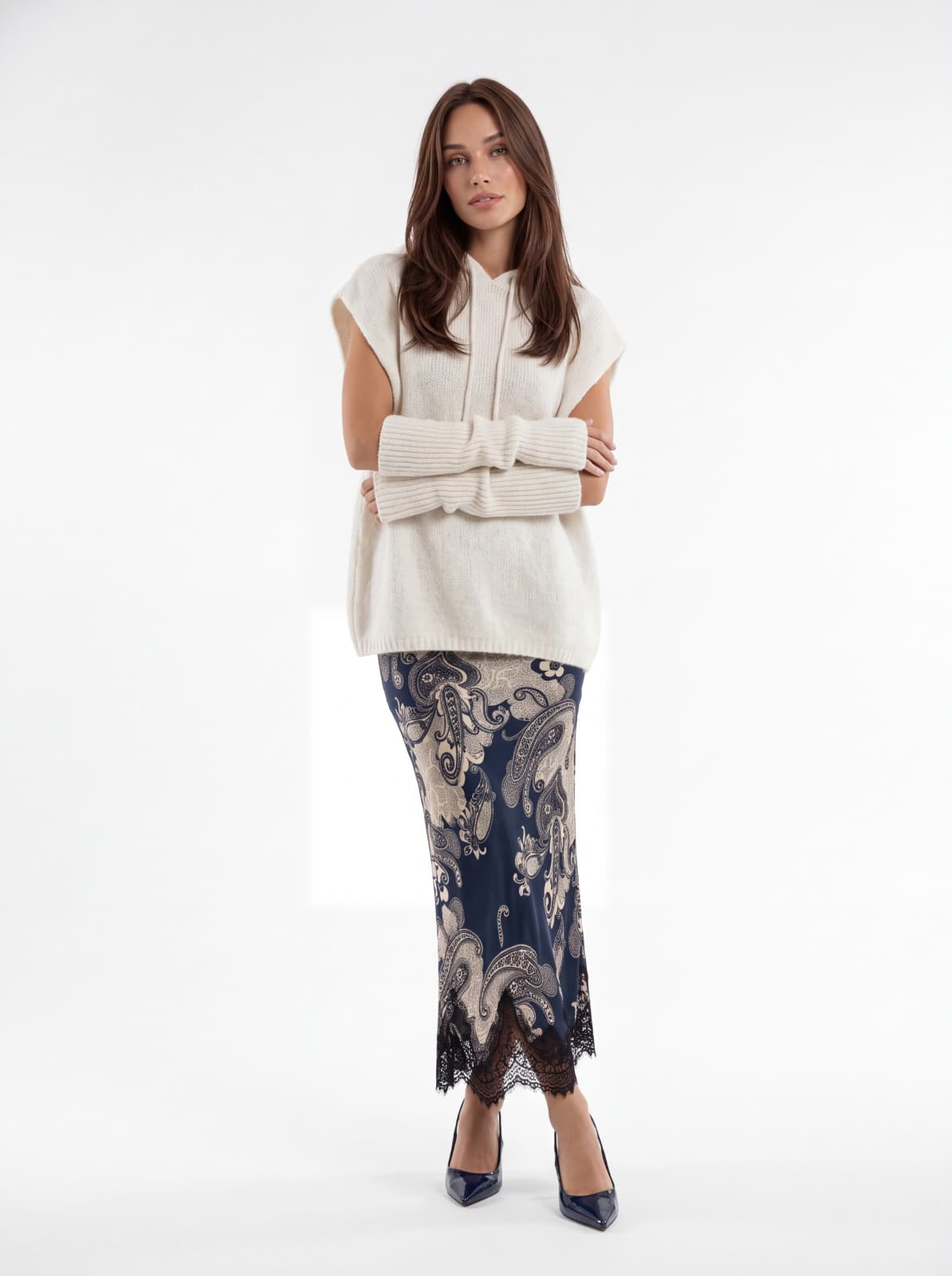 Maxi Pull Orielle – Bianco Maglia donna