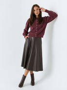 Mavi – Mavi – Cardigan morbido in lana Bordeaux donna