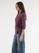 Camicia Sidonie - Prugna Gessato Camicia donna