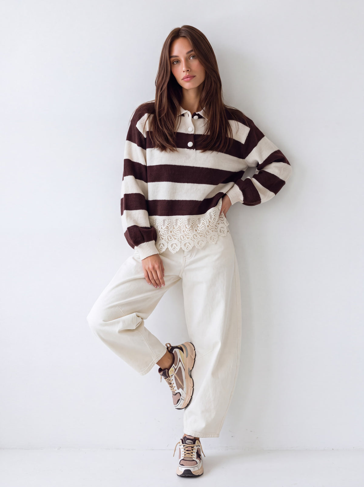 Polo Sélen– Testa di Moro / Panna Maglia donna
