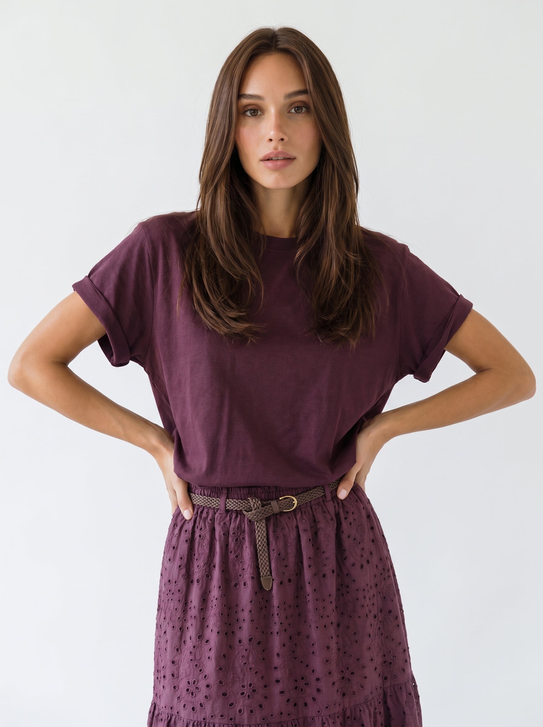 T-Shirt Clotilde - Bordeaux donna