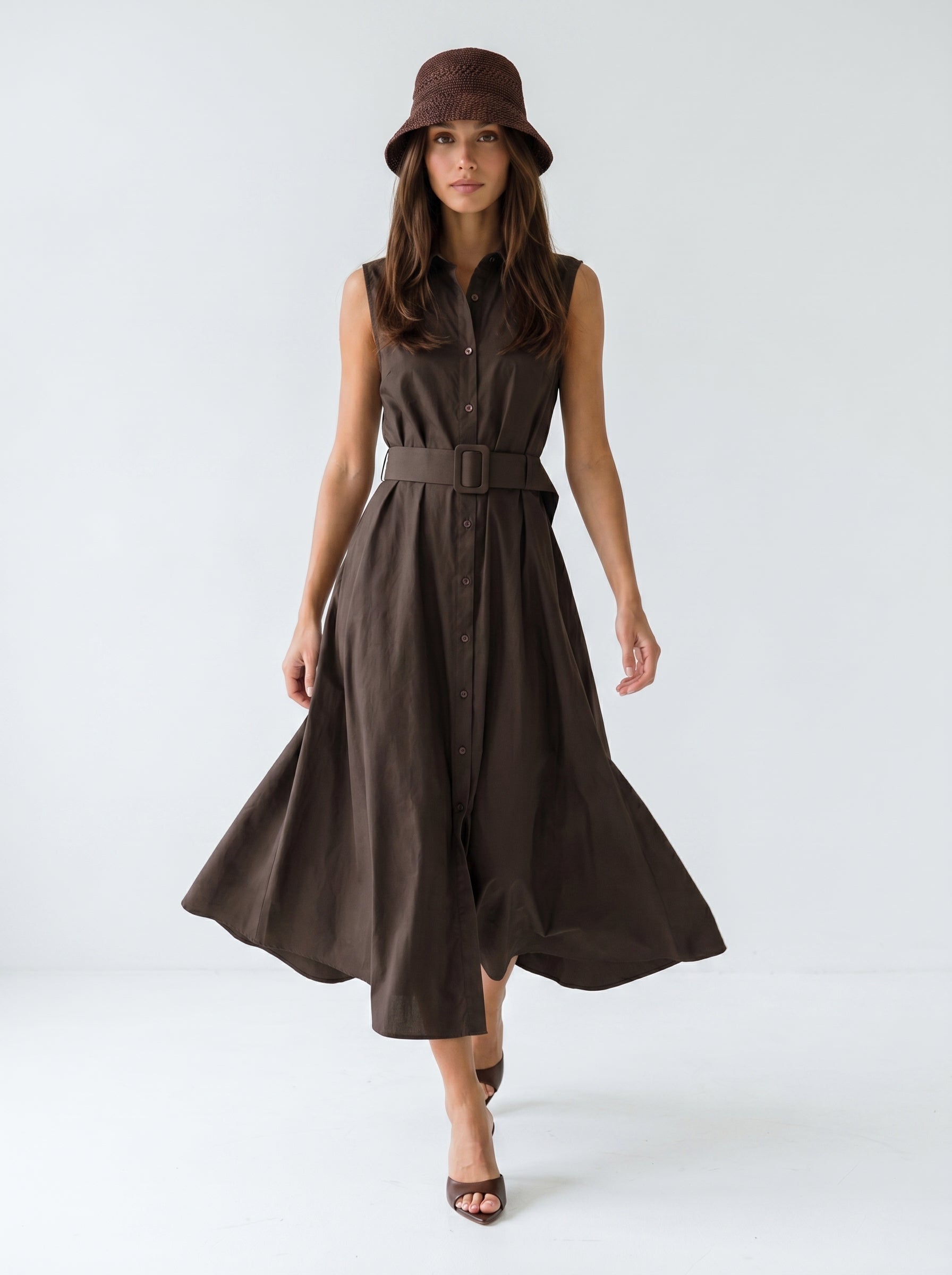 Abito Chemisier Olive - Moka donna