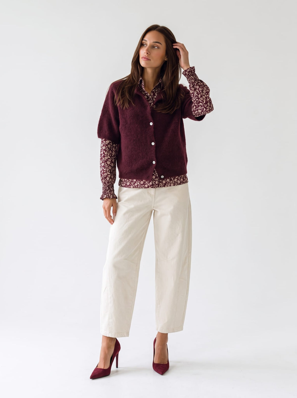 Cardigan Evania – Bordeaux Cardigan donna