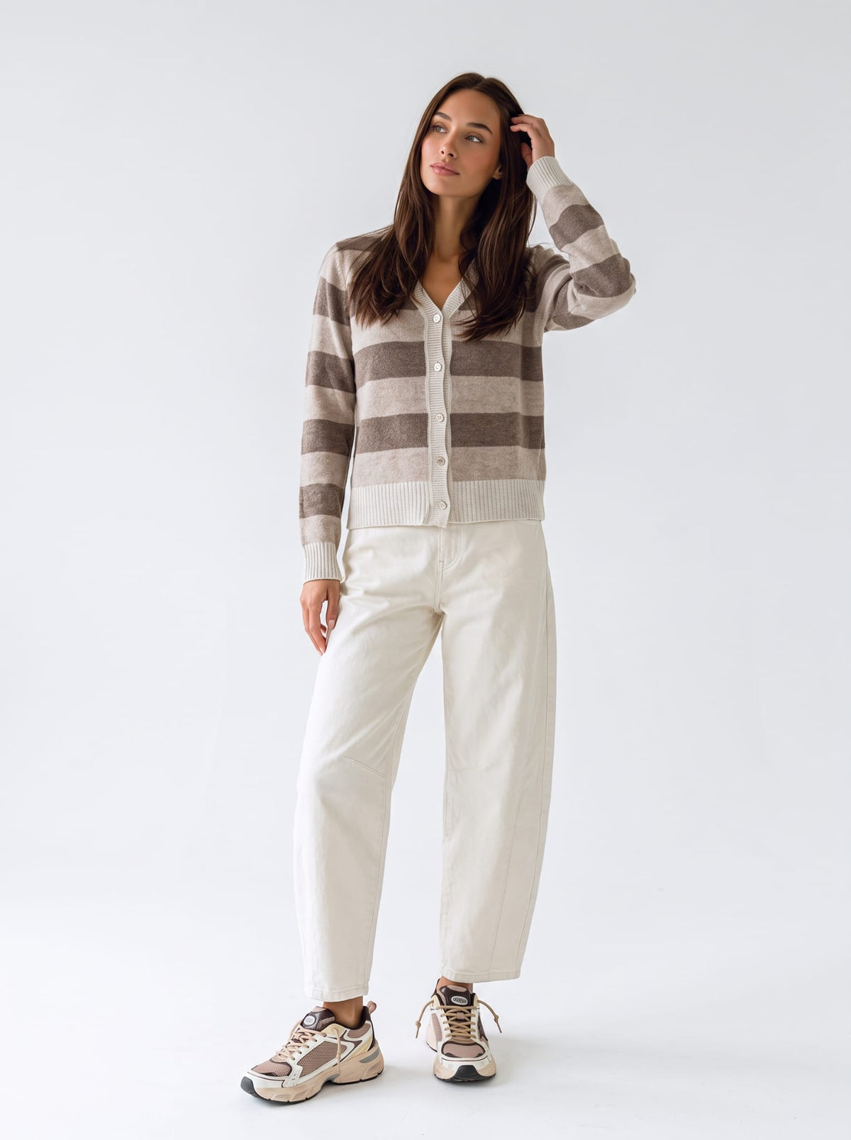 Cardigan Evelisse – Taupe/Panna Cardigan donna