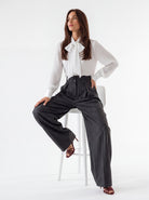 Pantalone Constance – Grigio Antracite Gessato Pantalone donna