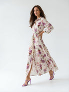 Abito Florelle chemisier fiori di campo - Lilla donna