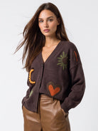 Cardigan Olympe - Marrone Cardigan donna