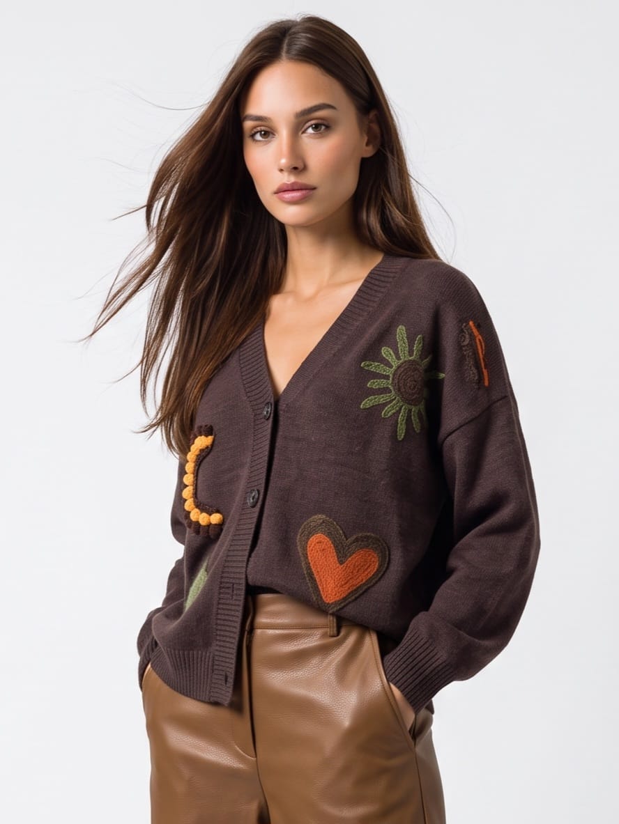 Cardigan Olympe - Marrone Cardigan donna