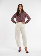 Camicia Sidra – Fantasia Bordeaux/Panna Camicia donna