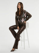 Pantalone Peonia - paillettes marrone donna