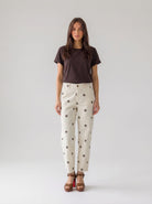 Pantalone Pois Maribel - Burro pois marrone donna