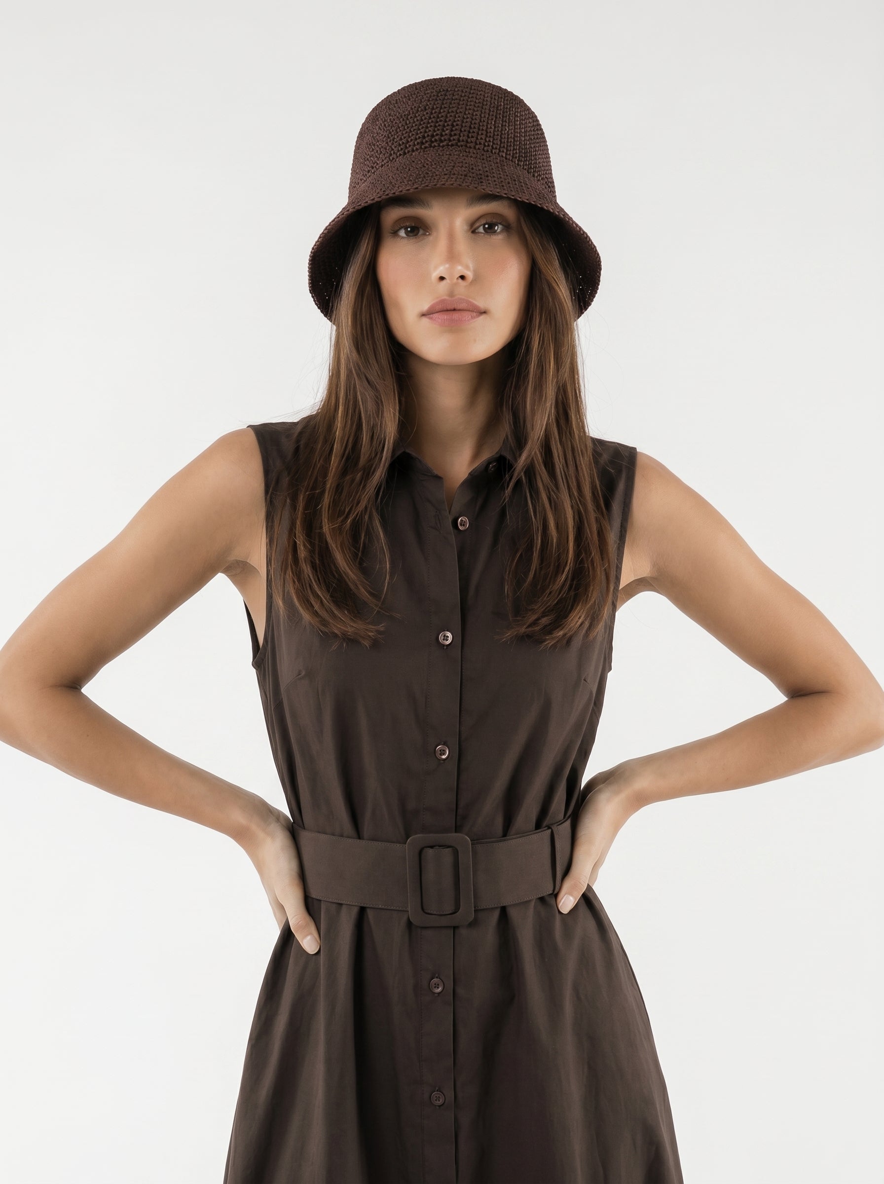 Abito Chemisier Olive - Moka donna