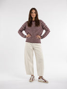 Maxi Pull Orlena – Bordeaux/Rosa Maglia donna