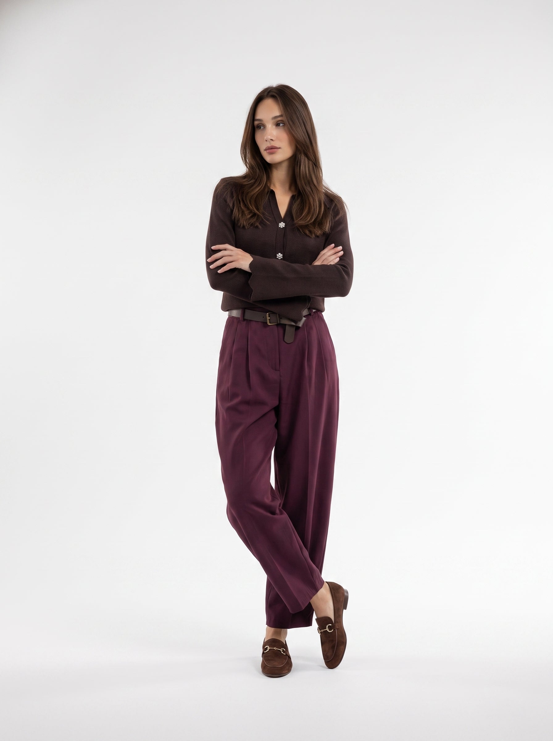 Pantalone Nerissa - Bordeaux Pantalone donna